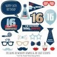 Big Dot of Happiness Boy 16th Birthday Sweet Sixteen Birthday Party Photo Booth Props Kit 20 Count