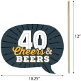 Big Dot of Happiness Cheers and Beers to 40 Years 40th Birthday Party Photo Booth Props Kit 20 Count