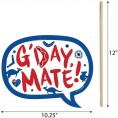 Big Dot of Happiness Funny Australia Day G’Day Mate Aussie Party Photo Booth Props Kit 10 Piece