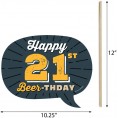 Big Dot of Happiness Funny Cheers and Beers to 21 Years 21st Birthday Party Photo Booth Props Kit 10 Piece
