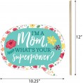 Big Dot of Happiness Funny Colorful Floral Happy Mother's Day We Love Mom Party Photo Booth Props Kit 10 Piece