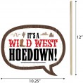 Big Dot of Happiness Funny Western Hoedown Wild West Cowboy Party Photo Booth Props Kit 10 Piece