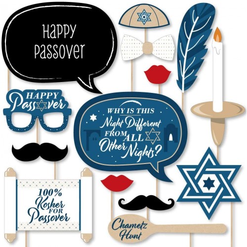 Big Dot of Happiness Happy Passover Pesach Jewish Holiday Party Photo Booth Props Kit 20 Count