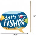 Big Dot of Happiness Let’s Go Fishing Fish Themed Birthday Party or Baby Shower Photo Booth Props Kit 20 Count