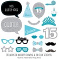 Big Dot of Happiness Quinceanera Teal Sweet 15 Birthday Party Photo Booth Props Kit 20 Count