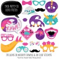 Big Dot of Happiness Roar Dinosaur Girl Dino Mite T-Rex Baby Shower or Birthday Party Photo Booth Props Kit 20 Count