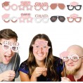 Big Dot of Happiness Rose Gold Grad Glasses 2022 Paper Card Stock Graduation Party Photo Booth Props Kit 10 Count