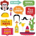 Fully Assembled Fiesta Photo Booth Props. 30 Piece Box Set of Mexican Fiesta Taco Party Decorations Kit. Colorful Cinco De Mayo Selfie Party Supplies. Original Fiesta Designs Did we mention no DIY?