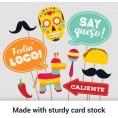 Fully Assembled Fiesta Photo Booth Props. 30 Piece Box Set of Mexican Fiesta Taco Party Decorations Kit. Colorful Cinco De Mayo Selfie Party Supplies. Original Fiesta Designs Did we mention no DIY?