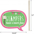 Funny Let's Go Glamping Camp Glamp Party or Birthday Party Photo Booth Props Kit 10 Piece