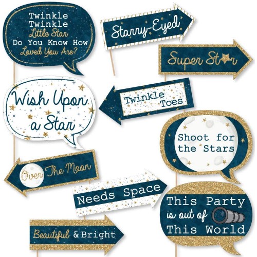 Funny Twinkle Twinkle Little Star Baby Shower or Birthday Party Photo Booth Props Kit 10 Piece
