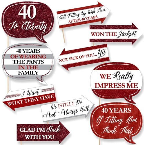 Funny We Still Do 40th Wedding Anniversary Anniversary Party Photo Booth Props Kit 10 Piece