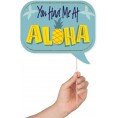 Hawaiian Luau Tropical Tiki Party Theme Photo Booth Props Decorations 41 Pieces with Wooden Sticks and Strike a Pose Sign by Outside The Booth