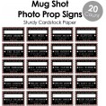 Las Vegas Party Mug Shots Photo Booth Props Casino Party Mugshot Signs 20 Count