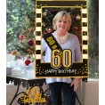 LaVenty Black Gold 60th Birthday Party Photo Booth Props 60th Birthday Photo Frame Birthday Photo Frame