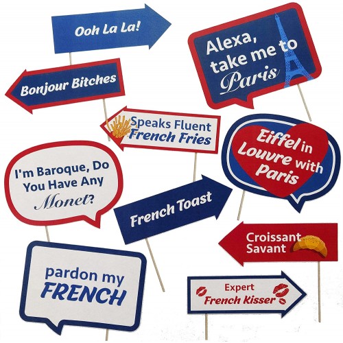 Paris Photo Booth Props French Themed Party Decorations