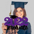 Purple Graduation Party Decorations 2022 Senior 2022 Graduation Wood Sign Photo Booth Props Class of 2022 for Graduation Party