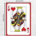 Red Heart K King Banner Backdrop Background Sword Playing Cards Theme Decor for Las Vegas Good Luck Party De Casino Night Carnival 1st Birthday Party Photo Booth Props Favors Supplies Decorations