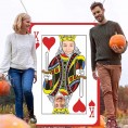 Red Heart K King Banner Backdrop Background Sword Playing Cards Theme Decor for Las Vegas Good Luck Party De Casino Night Carnival 1st Birthday Party Photo Booth Props Favors Supplies Decorations