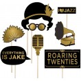 Roaring 1920's Party Photo Booth Props 42pcs Twenties Jazz 1920s Photo Booth Props Kit 20’s Party Supplies for Gatsby Vintage Jazz Party