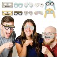 World Awaits Glasses & Masks Paper Card Stock Travel Themed Party Photo Booth Props Kit 10 Count