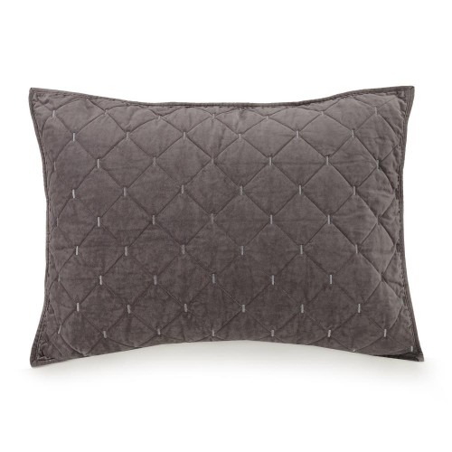 Pillow Cases| Ayesha Curry Cotton Velvet Gray Standard Cotton Pillow Case - WO23272