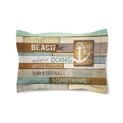 Pillow Cases| Laural Home Beach Mantra Multi-color/Cotton Standard Cotton Pillow Case - LE82549