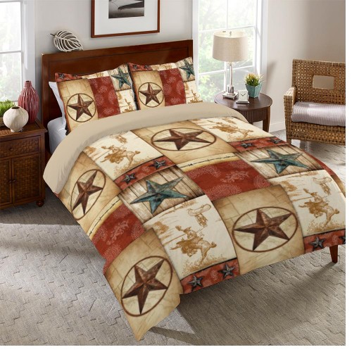 Pillow Cases| Laural Home Rodeo Patch Multi-color/Cotton Standard Cotton Pillow Case - AM02135