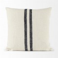 Pillow Cases| Mercana Sandra 18 x 18 Beige with Gray Stripes Decorative Pillow Cover - HG51077