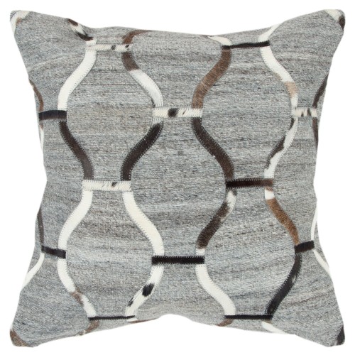 Pillow Cases| Rizzy Home Grey/Brown/White Standard Cotton Viscose Blend Pillow Case - PP25103