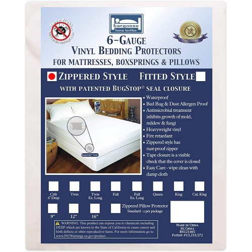 Mattress Covers & Toppers| Bargoose Home Textiles 12-in D Vinyl Twin Encasement Hypoallergenic Mattress Cover with Bed Bug Protection - XX16700