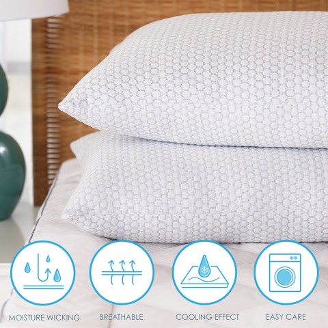 Bed Pillows| Cozy Essentials Queen Medium Down Alternative Bed Pillow - QS81905