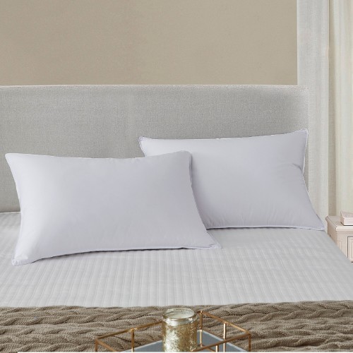 Bed Pillows| Scott Living 225 Thread Count Tencel Blend Bed Pillow 2-Pack Standard/Queen Medium Down Bed Pillow - EW88776