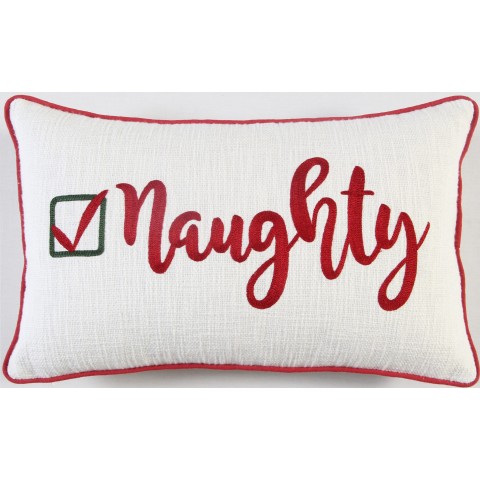 Throw Pillows| allen + roth 12-in x 20-in White and Red 100% Cotton Indoor Decorative Pillow - HJ91151