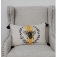Throw Pillows| allen + roth Brenna bee 12-in x 20-in Natural Mimosa Faux Linen Indoor Decorative Pillow - ZI54207