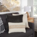 Throw Pillows| allen + roth Randy 12-in x 20-in Cream Faux Linen Indoor Decorative Pillow - VS00981