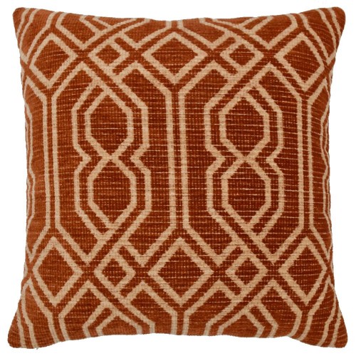 Throw Pillows| allen + roth Trellis 22-in x 22-in Terracotta Polyester/Cotton Indoor Decorative Pillow - DM65368