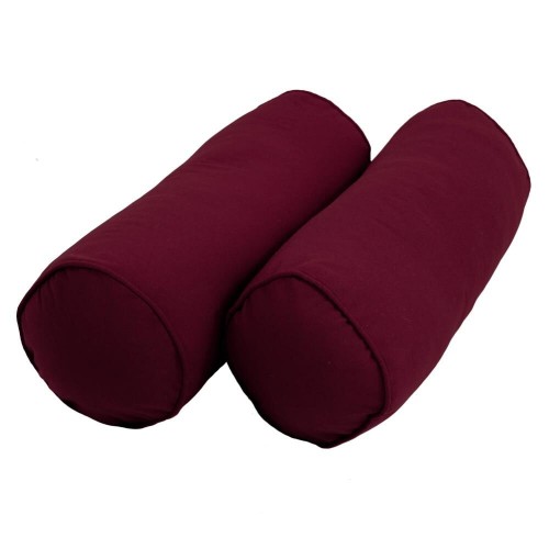 Throw Pillows| Blazing Needles 2-Piece 20-in x 8-in Burgundy Twill Fabric Indoor Decorative Pillow - LX30273