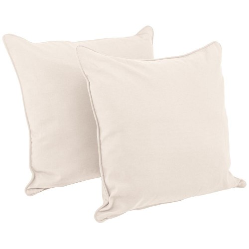 Throw Pillows| Blazing Needles 2-Piece 25-in x 25-in Natural Twill Fabric Indoor Decorative Pillow - MX63918