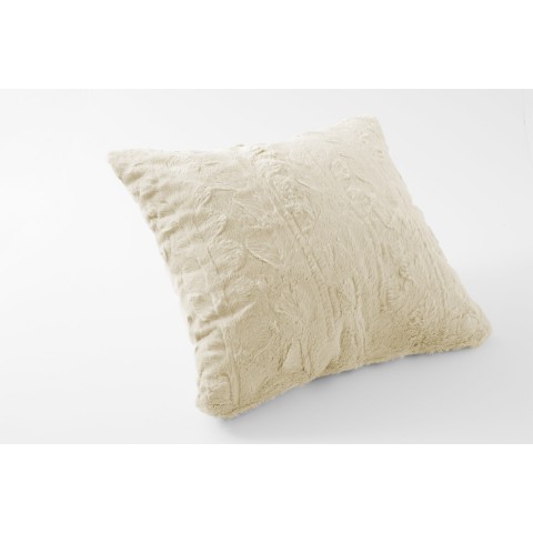 Throw Pillows| Brielle Home Nesting 18-in x 18-in Cream Faux Fur Indoor Decorative Cover - YA36284
