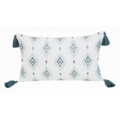 Throw Pillows| Decor Therapy Thro by Marlo Lorenz 12-in x 20-in Mineral Blue Woven Polyester Indoor Decorative Pillow - OX73434