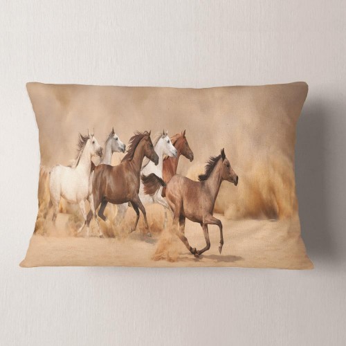 Throw Pillows| Designart 12-in x 20-in Beige Polyester Indoor Decorative Pillow - CI88828