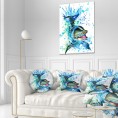 Throw Pillows| Designart 12-in x 20-in Blue Polyester Indoor Decorative Pillow - BA07691