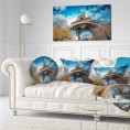 Throw Pillows| Designart 12-in x 20-in Blue Polyester Indoor Decorative Pillow - EC41800