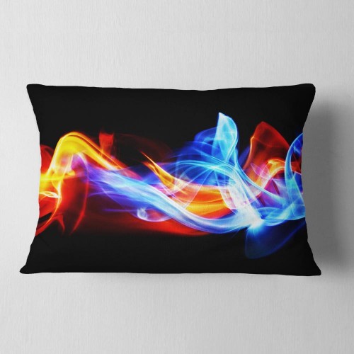 Throw Pillows| Designart 12-in x 20-in Blue Polyester Indoor Decorative Pillow - TM47670