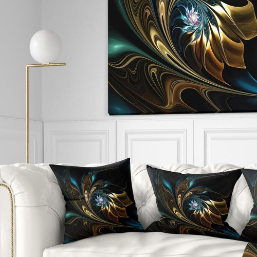 Throw Pillows| Designart 16-in x 16-in Blue Polyester Indoor Decorative Pillow - DJ46204
