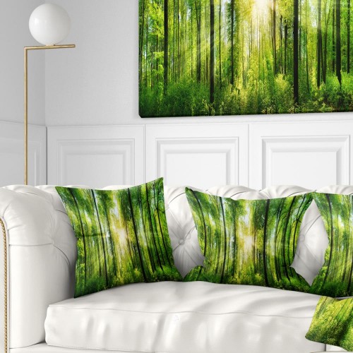 Throw Pillows| Designart 16-in x 16-in Green Polyester Indoor Decorative Pillow - GK15359