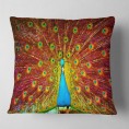 Throw Pillows| Designart 16-in x 16-in Red Polyester Indoor Decorative Pillow - ZD89901
