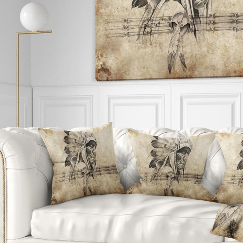 Throw Pillows| Designart 18-in x 18-in Black Polyester Indoor Decorative Pillow - JG83878