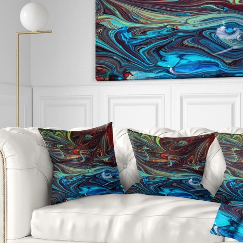 Throw Pillows| Designart 18-in x 18-in Blue Polyester Indoor Decorative Pillow - ZJ11195